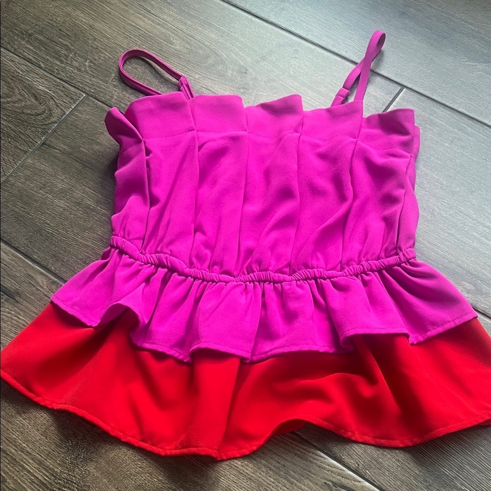 TCEC Pink and Red Camisole Top size S